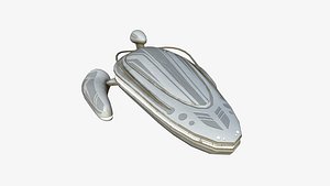 3D Alien Spaceship UFO H09 Full White - Sci Fi Spacecraft Design
