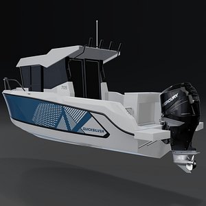 3D model Quicksilver 705 Sportsfish PILOTHOUSE Motor Yacht 3D model