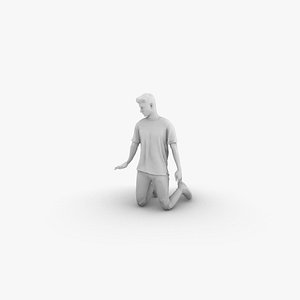 Boy Kneeling 3D model