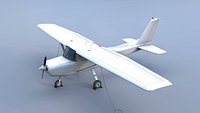 Cessna C152 Static Low Poly Blank GA PBR