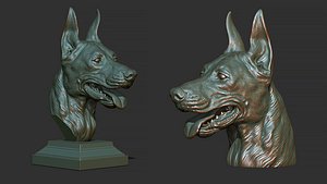 Doberman head 3D
