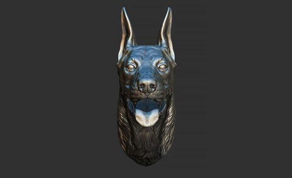 Doberman head 3D - TurboSquid 1899670