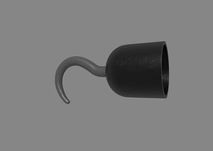 3D black pirate hook