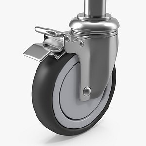 3D caster roller wheel brake