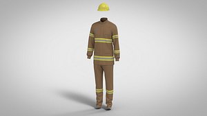 3D Fireman Uniform model