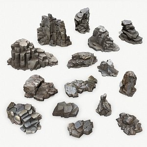3D model cliff rocks