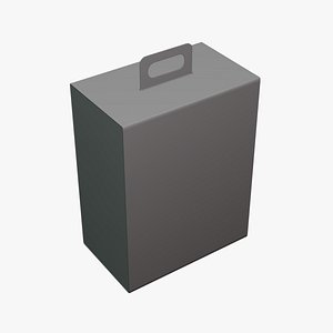 Tall Flat Carry Handle Box - Geometry Only No Textures No Materials 3D model