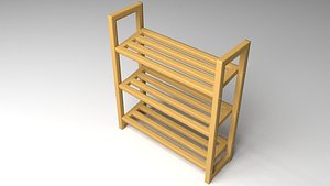 shoes rack wooden 3D model