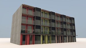 modern residential building 3D model