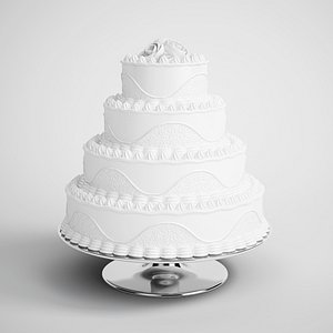 CGAxis 3D Model Tiered Wedding Cake 16