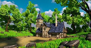 Stylized Medieval House 12 With Environment