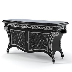 FRANCESCO molon 500 imperial classic dresser sideboard buffet chest of drawers baroque wood caving carved rococo luxury black silver