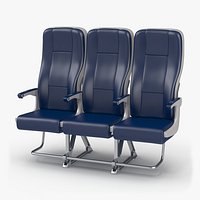 Aircraft Economy Class Passenger Triple Seats