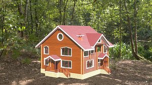 3D log house