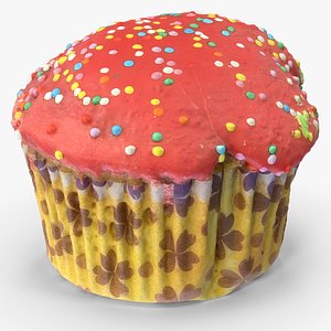 3D Red Cupcake model