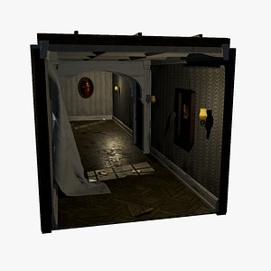 3D Modular Derelict Corridor model