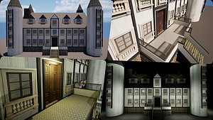 3D Mega Highly Detailed Castle-Mansion 4K model