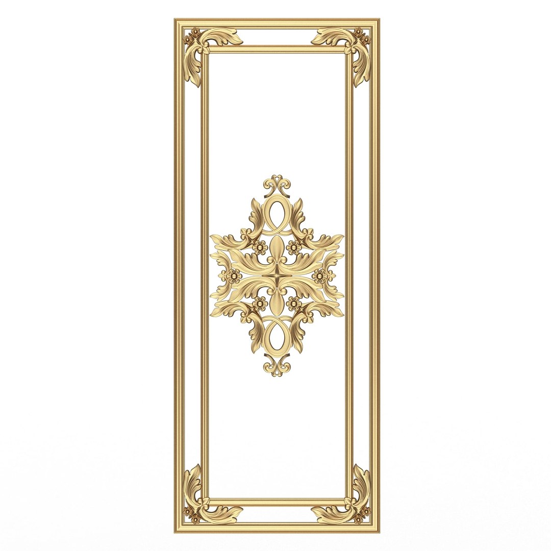 Boiserie Carved Decoration Panel 020 3D Model - TurboSquid 2174030