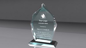 3d model of award glass