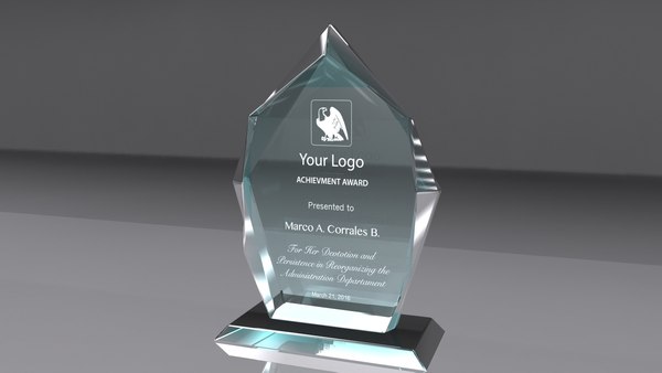 3d model of award glass