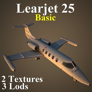 learjet 25 basic jet 3d model