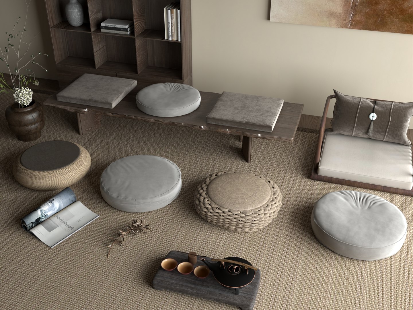 Japanese Floor Seating Collection 3D Model 3D model https://p.turbosquid.com/ts-thumb/z6/klxaSR/18/7112/jpg/1788057614/1920x1080/fit_q87/674c6c601198c820adb27a29b957842a059d223d/7112.jpg