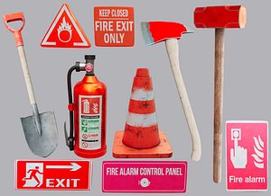 fire equipment set 3D