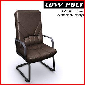 3d leather arm chair model