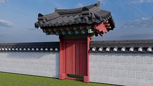 Korea  house Hanok side door model