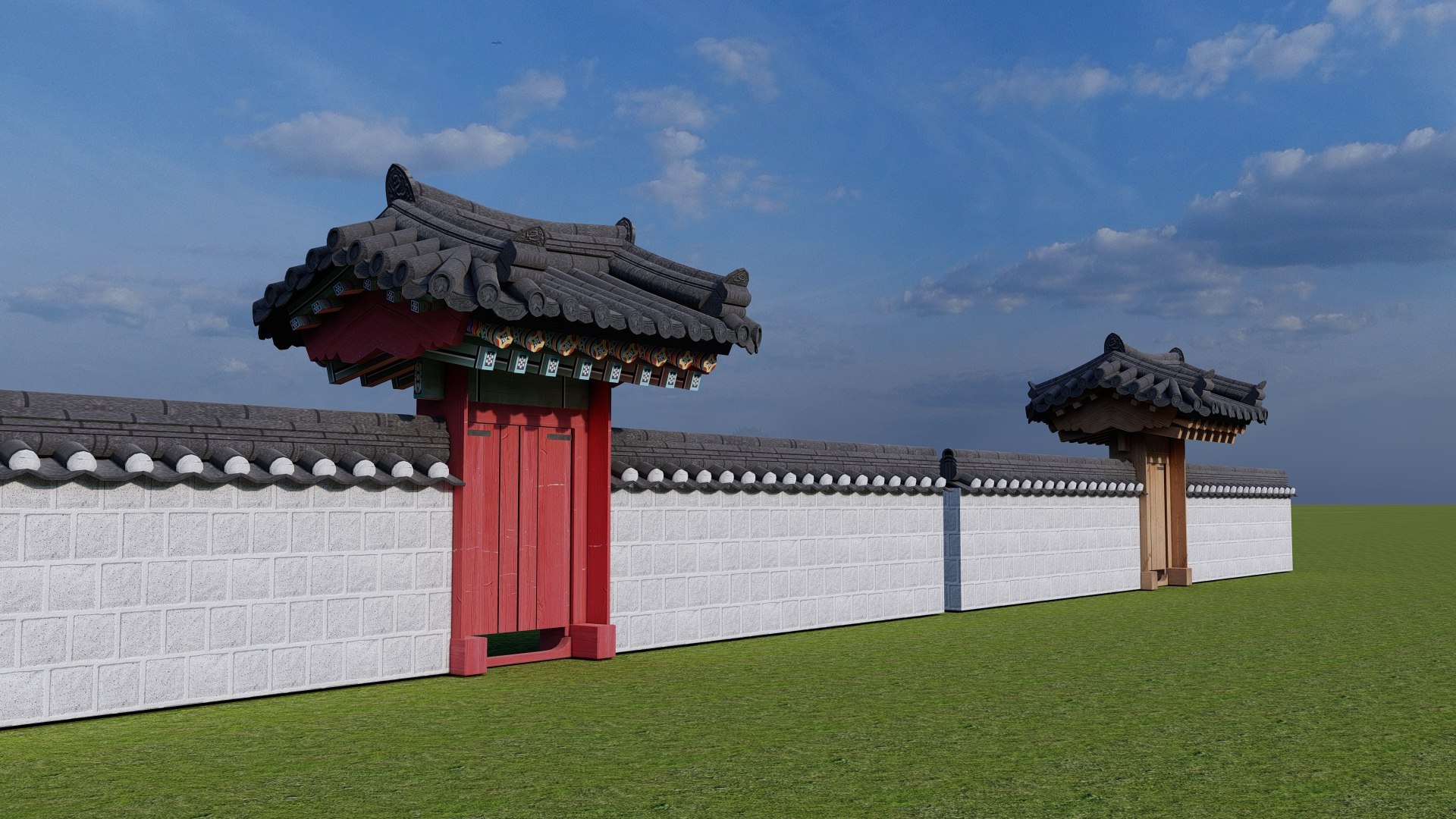 Korea House Hanok Side Door Model - TurboSquid 2019930