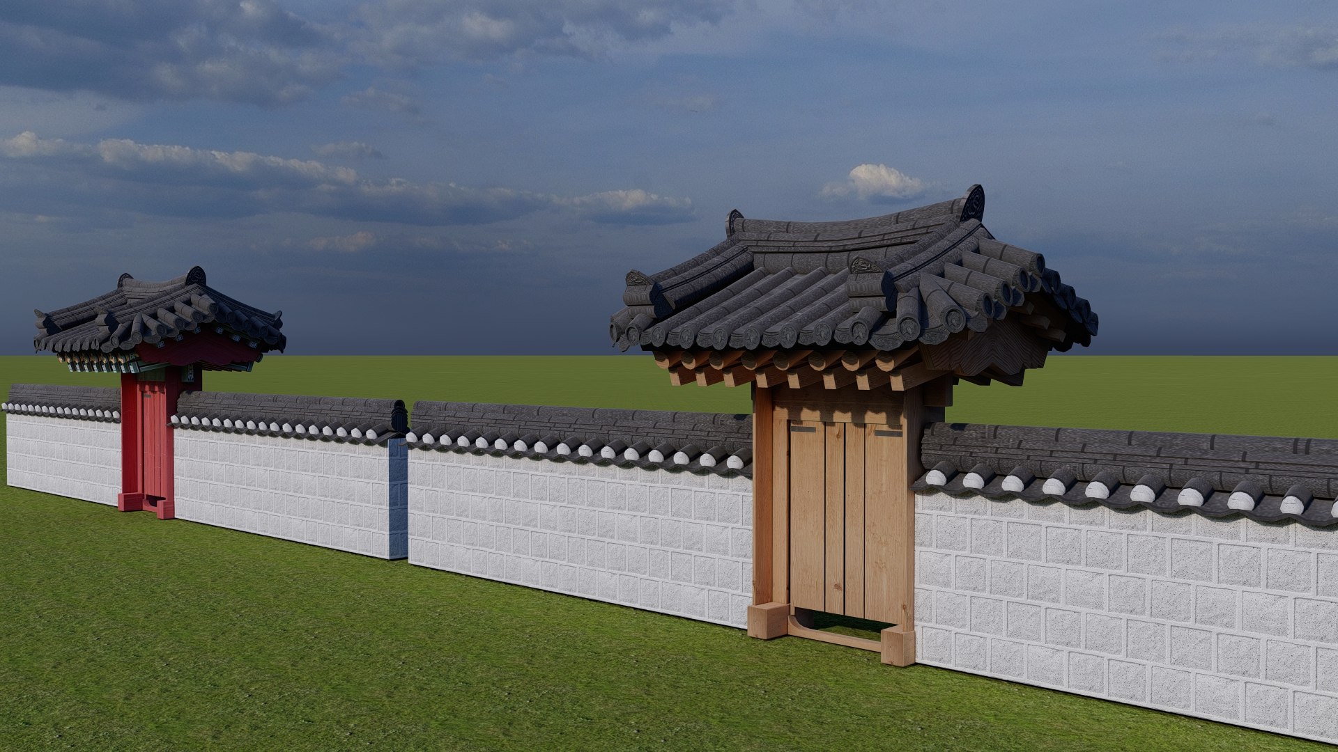 Korea House Hanok Side Door Model - TurboSquid 2019930