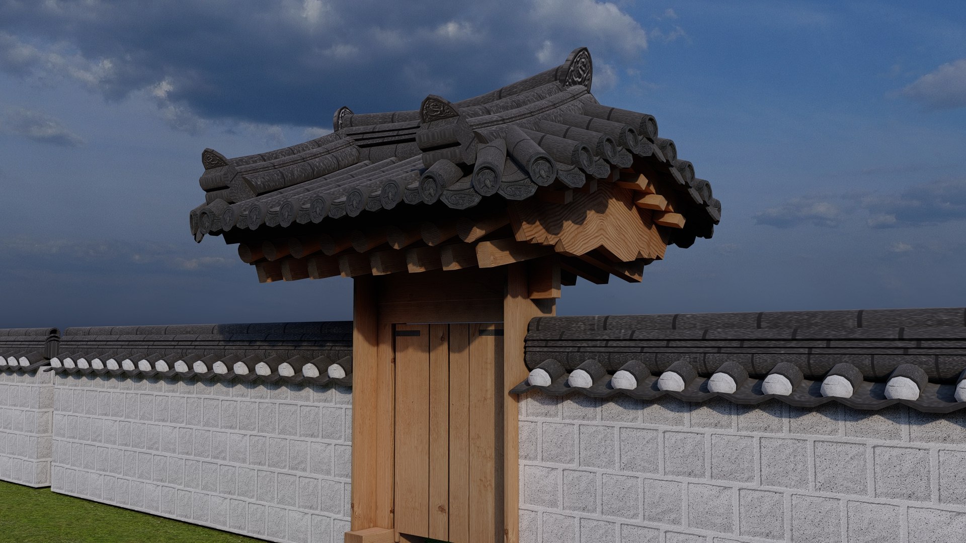Korea House Hanok Side Door Model - TurboSquid 2019930