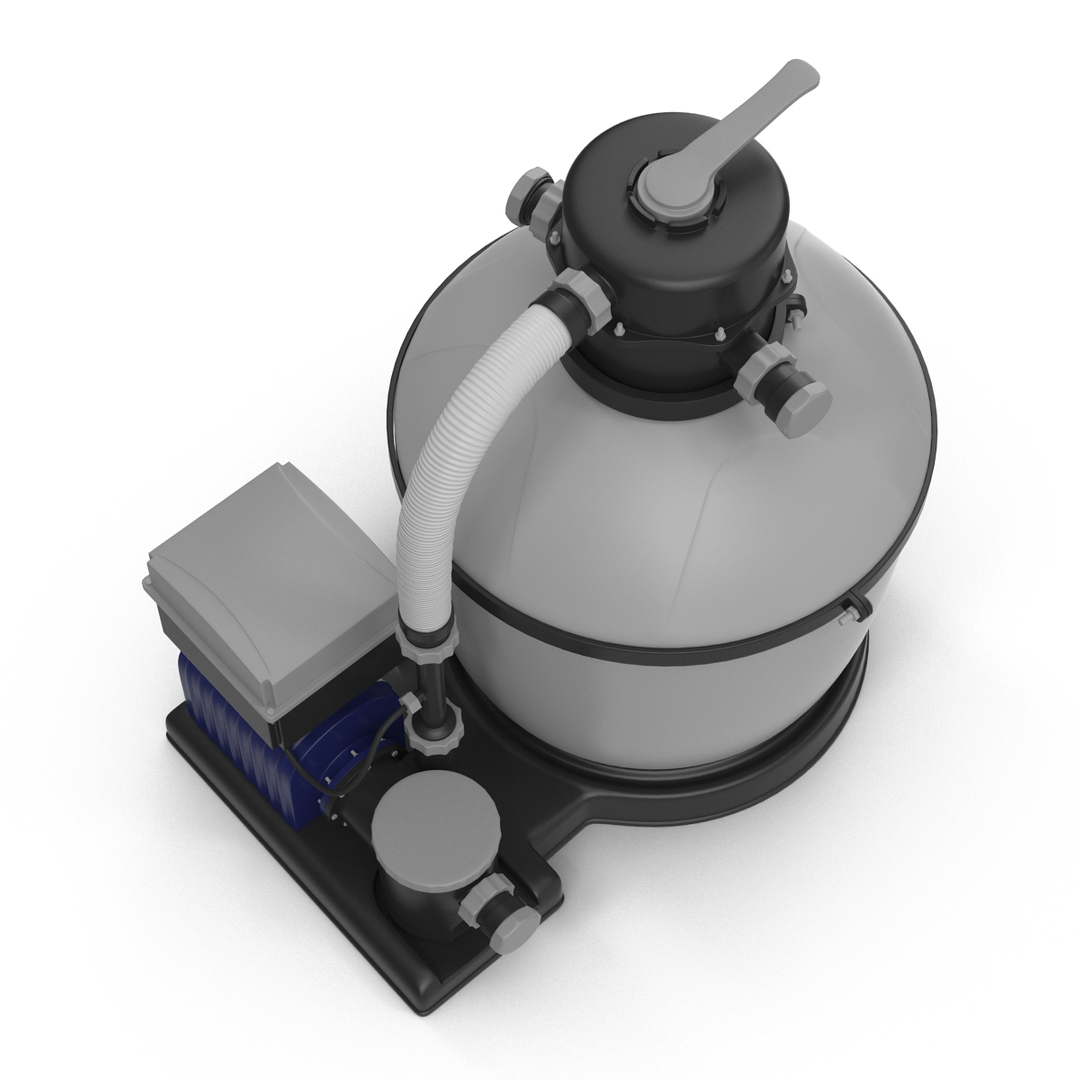 3d swimming pool water filter model