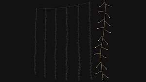 Pottery Barn curtain rain string lights model