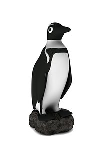 penguins birds galapagos 3D