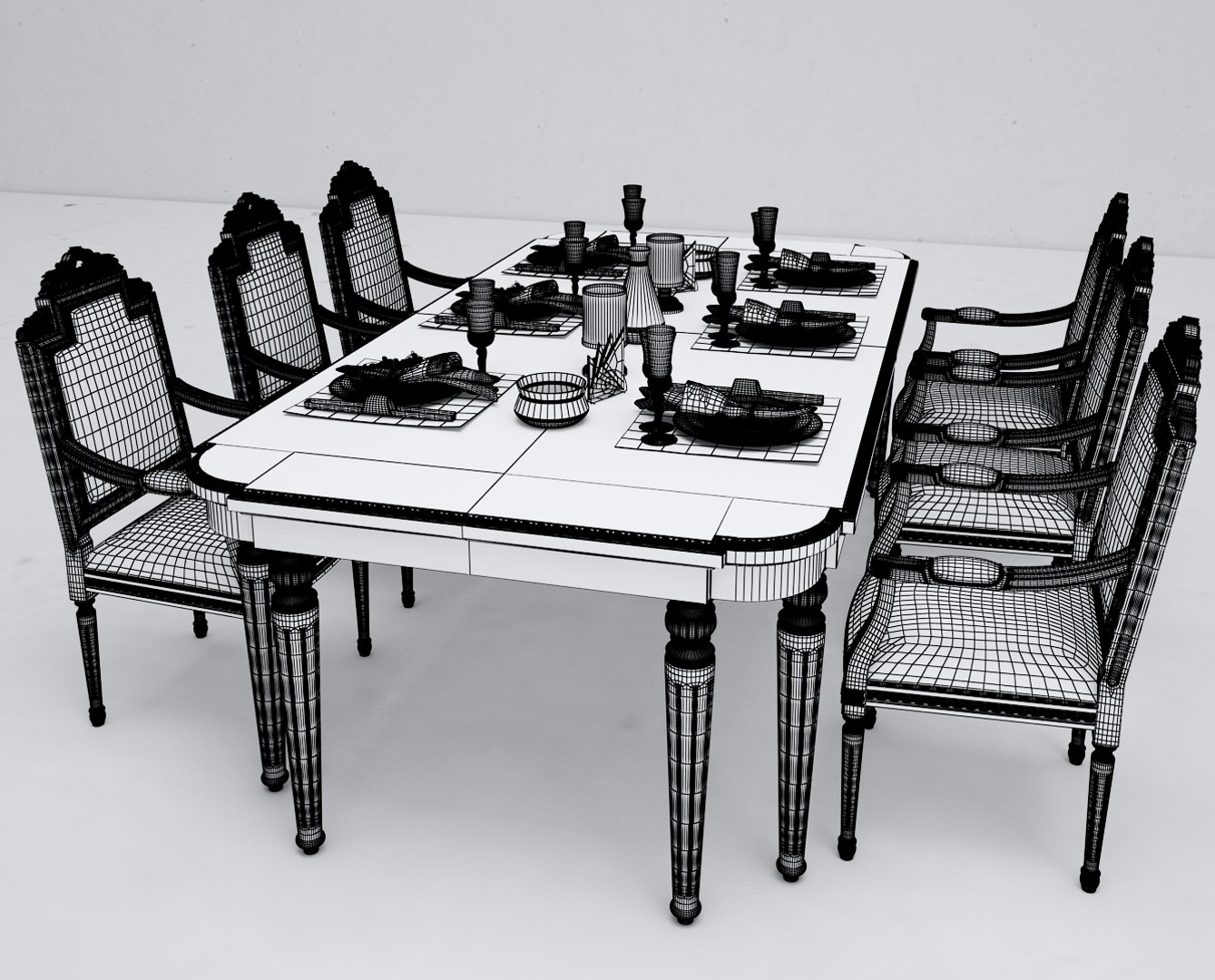 Dining Table Classic Model - TurboSquid 1570566