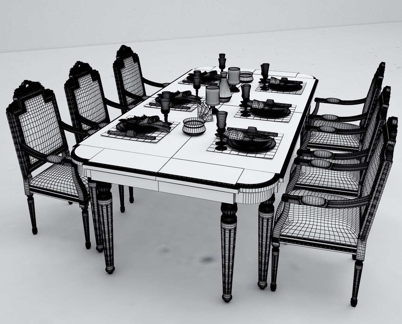 Dining Table Classic Model - TurboSquid 1570566