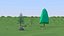 3D tree red pine model