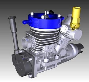 3d rc nitro engine motor model