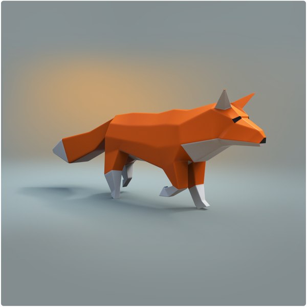 Stylischer Lowpoly-geriggter Fuchs 3D-Modell - TurboSquid 1563787
