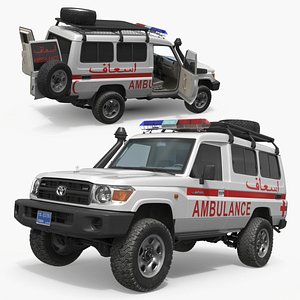 Toyota Land Cruiser 78 Emergency Ambulance White Rigged