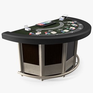 Blackjack Table with Cards  and Chips