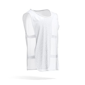 3D White Football Team Practice Vest - soccer sports training bib with elastic