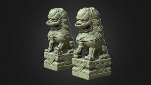 8k guardian lions foo 3D model