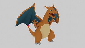 Charizard XY and Rock 3D model rigged