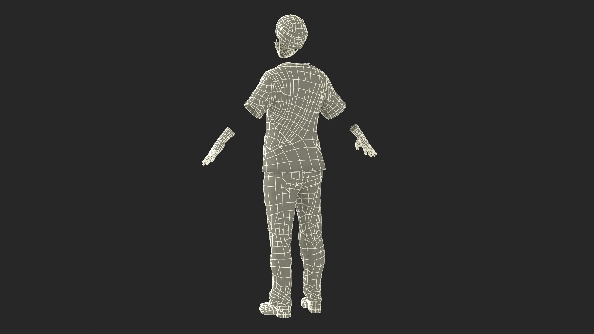 Surgeon Uniform Scrubs With Bloodstains With Stethoscope 3D Model ...
