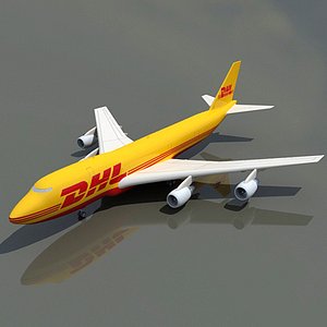 b 747 dhl 3d model