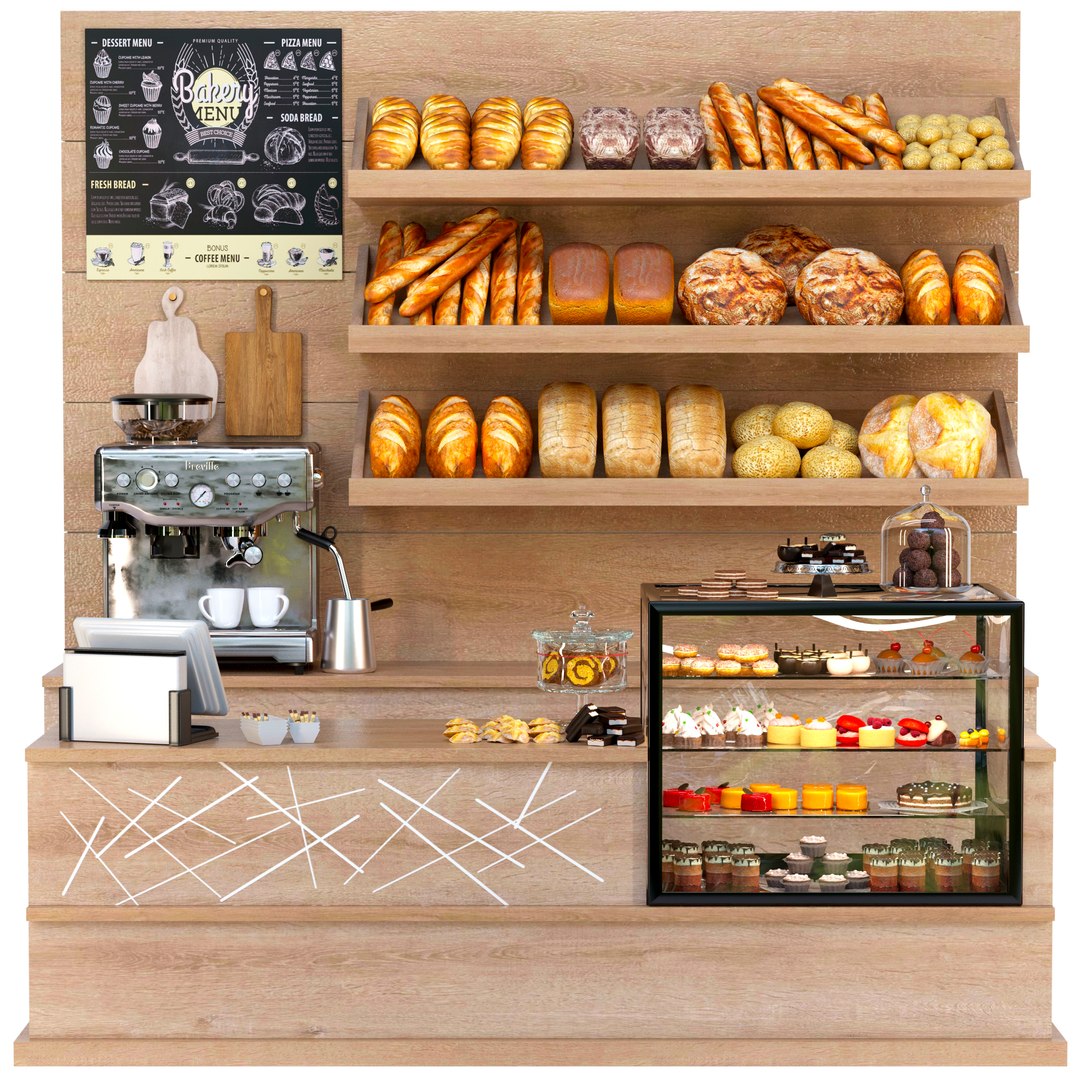 Cafe With Desserts And Pastries 3D Model - TurboSquid 1895189