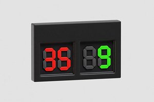 3D Player substitution board cartoon