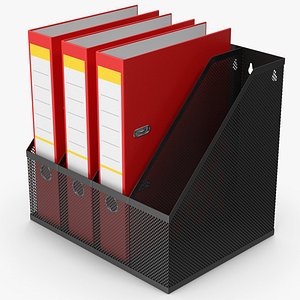 File Folder Holder With Document Binders 3D model